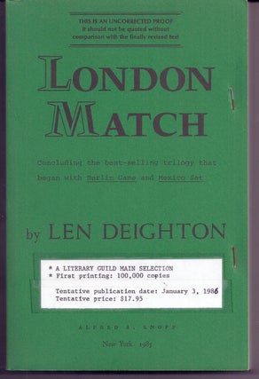 Item #019112 LONDON MATCH. Len DEIGHTON