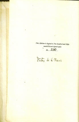 Item #019131 THE VEIL AND OTHER POEMS. Walter DE LA MARE