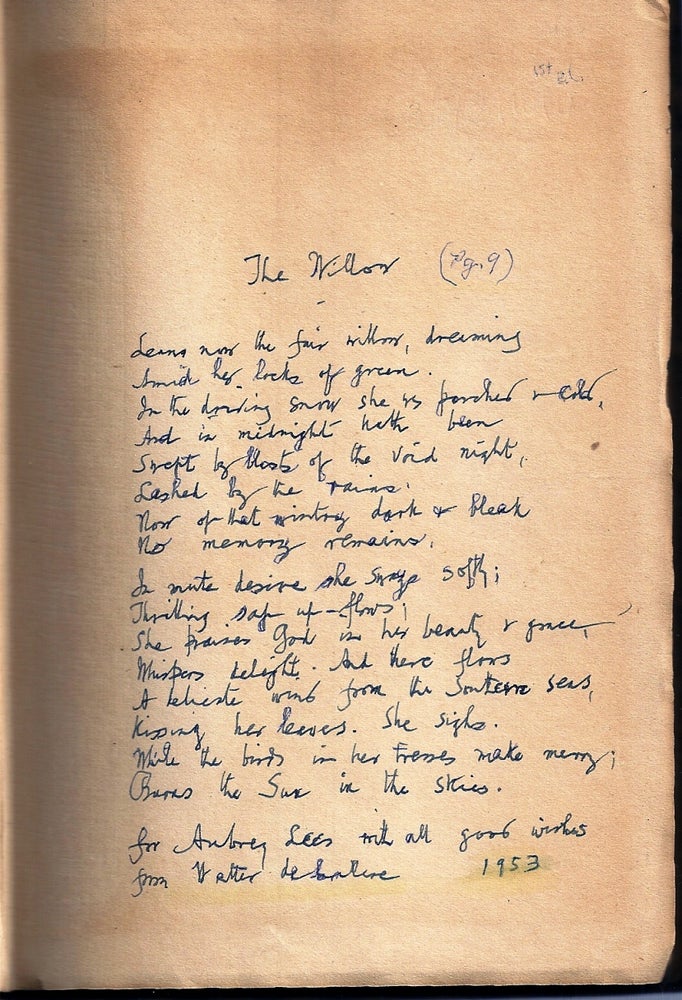 Item #019137 THE VEIL AND OTHER POEMS. Walter DE LA MARE.