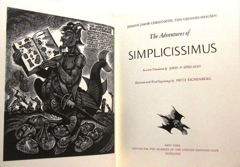 Item #019302 THE ADVENTURES OF SIMPLICISSIMUS. Johann von GRIMMELSHAUSEN.