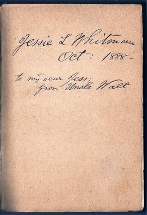 Item #019353 SPECIMEN DAYS IN AMERICA Inscribed by Whitman to his Niece. Walt WHITMAN