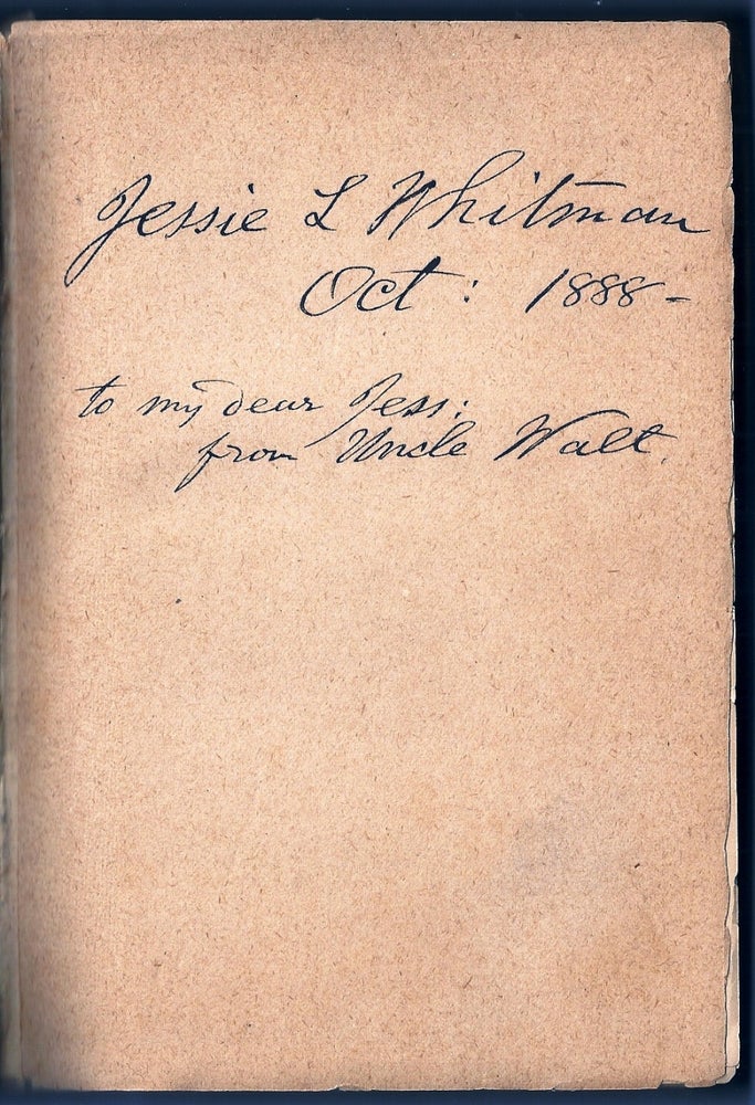 Item #019353 SPECIMEN DAYS IN AMERICA Inscribed by Whitman to his Niece. Walt WHITMAN.