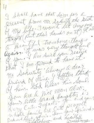 AUTOGRAPH LETTER SIGNED (ALS) of 4 pages. Louis ARMSTRONG.