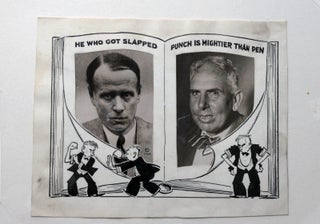Item #019821 ORIGINAL NEWSPAPER ART Regarding the Famous Fight Between Lewis and Dreiser....