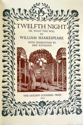 Item #019919 TWELFTH NIGHT OR, WHAT YOU WILL. Eric RAVILIOUS, William SHAKESPEARE