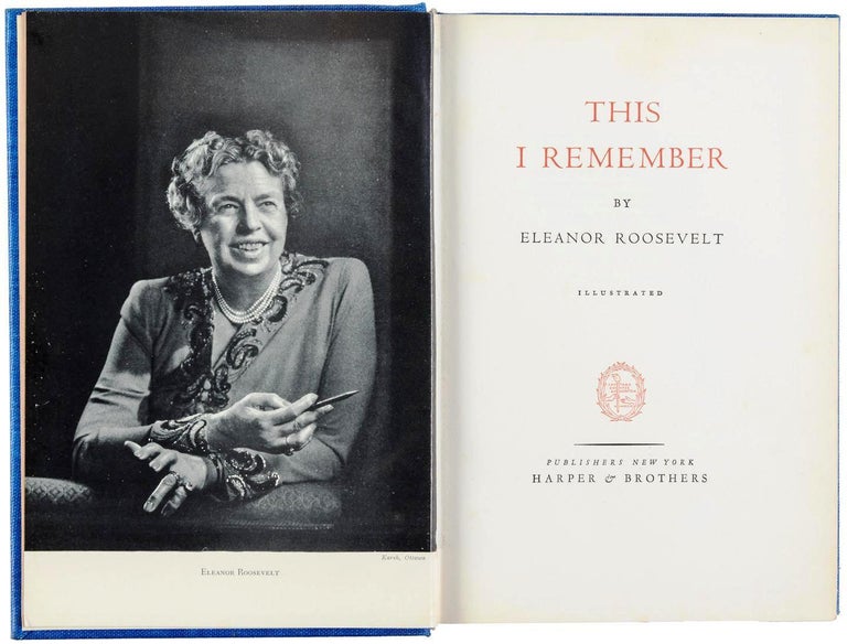Item #019968 THIS I REMEMBER. Eleanor ROOSEVELT.