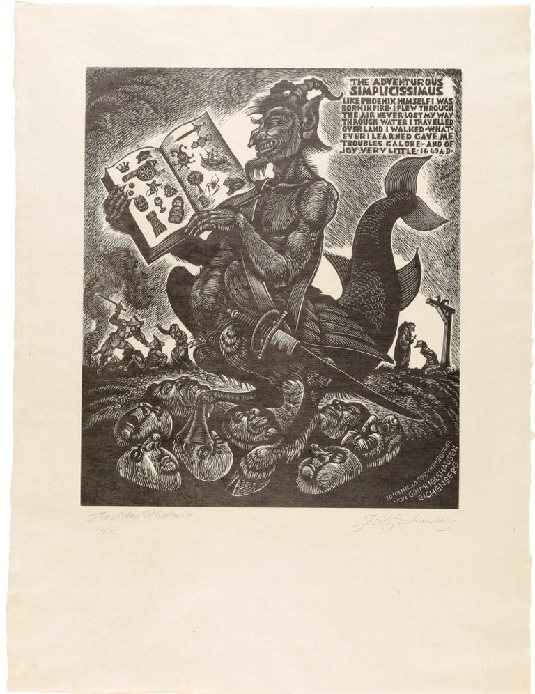Item #019987 THE ADVENTURES OF SIMPLICISSIMUS: Portfolio of 36 SIGNED Prints; Printed from the Original Wood Blocks Signed and Numbered by the Artist, as a Unique Offering for Print Collectors and Members of the Limited Editions Club. Fritz EICHENBERG.