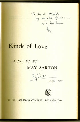Item #020215 KINDS OF LOVE. May SARTON