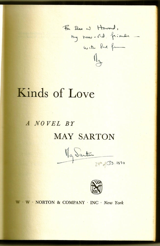 Item #020215 KINDS OF LOVE. May SARTON.