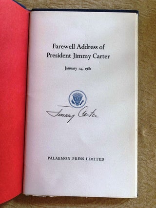 Item #020242 FAREWELL ADDRESS OF PRESIDENT JIMMY CARTER. JANUARY 14, 1981. Jimmy CARTER