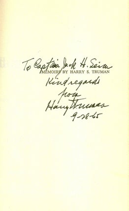 Item #020253 MEMOIRS. YEAR OF DECISIONS and YEARS OF TRIAL AND HOPE, both volumes SIGNED. Harry...