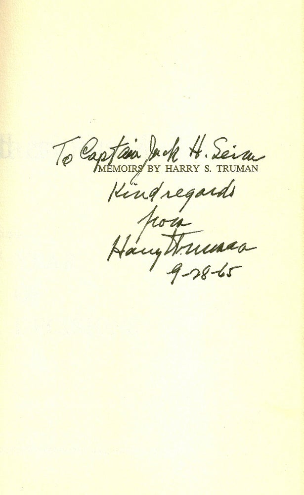 Item #020253 MEMOIRS. YEAR OF DECISIONS and YEARS OF TRIAL AND HOPE, both volumes SIGNED. Harry TRUMAN.