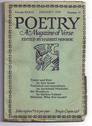 Item #020296 POETRY. A Magazine of Verse. Volume XXXIII, Number IV. Archibald MacLEISH