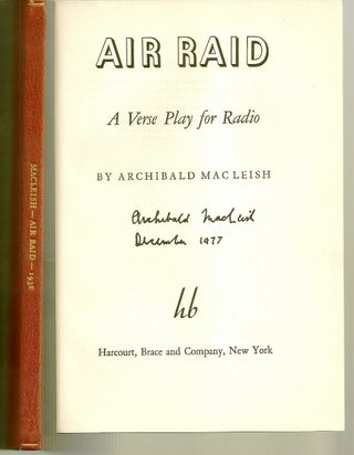 Item #020301 AIR RAID. A Verse Play for Radio. Archibald MacLEISH