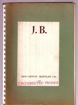 Item #020303 J. B. A Play in Verse. Archibald MacLEISH