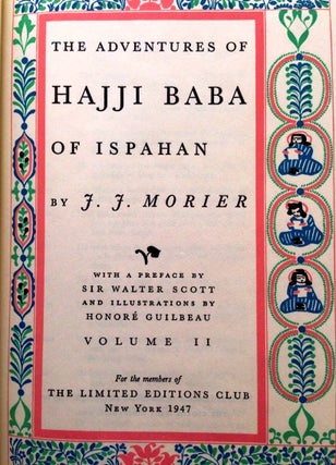 Item #020425 THE ADVENTURES OF HAJJI BABA OF ISPAHAN. James MORIER