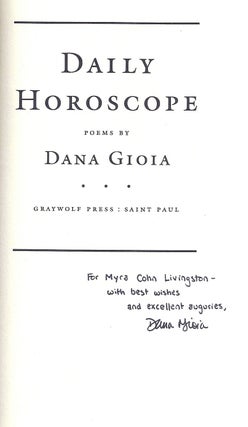 Item #020488 DAILY HOROSCOPE. Poems. Dana GIOIA