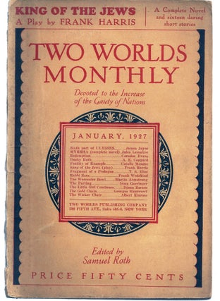 Item #020496 "Fifth Part of ULYSSES" in TWO WORLDS MONTHLY. Volume 2, #1. James JOYCE, Samuel ROTH