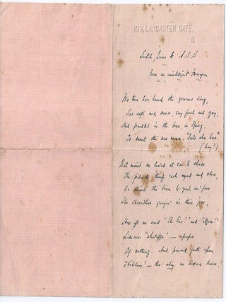 Item #020595 AUTOGRAPH MANUSCRIPT (AM). Bret HARTE