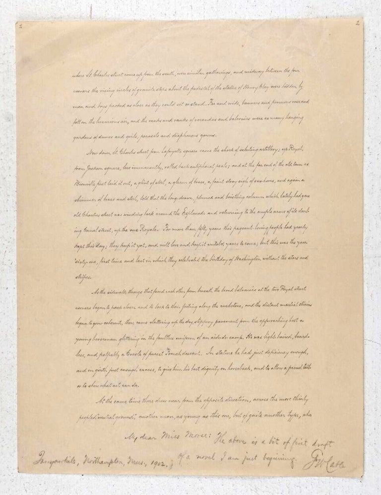 Item #020615 ARCHIVE OF LETTERS AND MANUSCRIPTS Relating to Cable's book KINCAID'S BATTERY. George Washington CABLE.