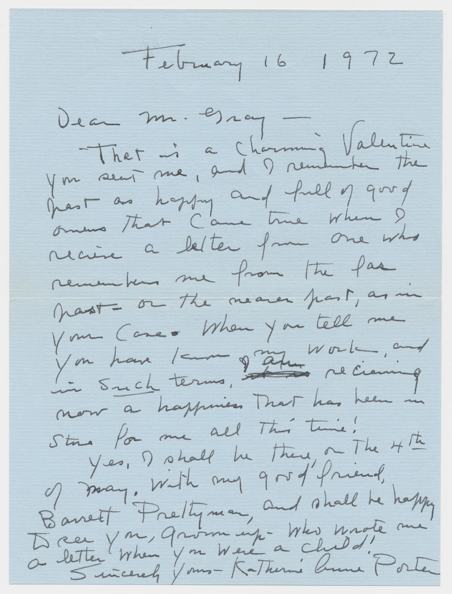 AUTOGRAPH LETTER SIGNED ALS | Katherine Anne PORTER