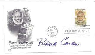 Item #021020 SIGNED FIRST DAY COVER Honoring Ernest Hemingway. Richard CONDON