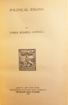 Item #021059 POLITICAL ESSAYS. James Russell LOWELL