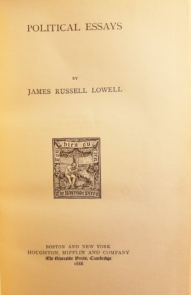 Item #021059 POLITICAL ESSAYS. James Russell LOWELL.