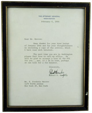 Item #021301 TYPED LETTER SIGNED (TLS) to the First African American to Serve as a Policy-making...