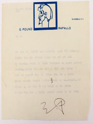 Item #021339 TYPED LETTER SIGNED (TLS). Ezra POUND