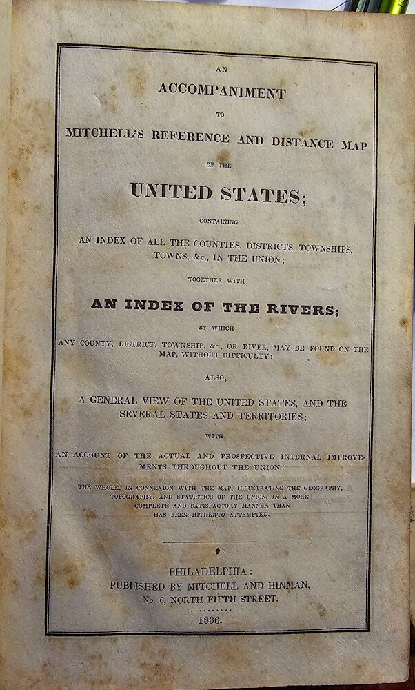 AN ACCOMPANIMENT TO MITCHELL'S REFERENCE AND DISTANCE MAP OF THE UNITED ...