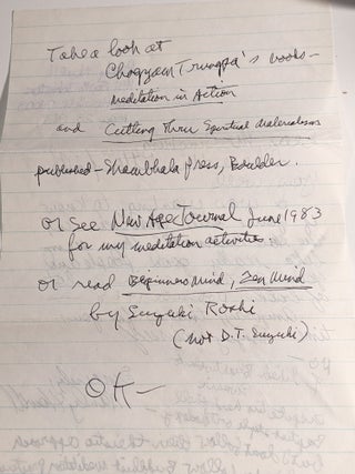 Item #021436 AUTOGRAPH LETTER (AL). Allen GINSBERG