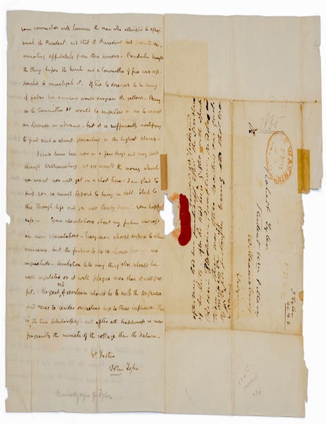 Item #021481 AUTOGRAPH LETTER SIGNED to His Son Discussing the Attempted Assassination of President Andrew Jackson. John TYLER.