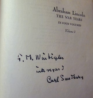 Item #021494 ABRAHAM LINCOLN. THE WAR YEARS. Carl SANDBURG