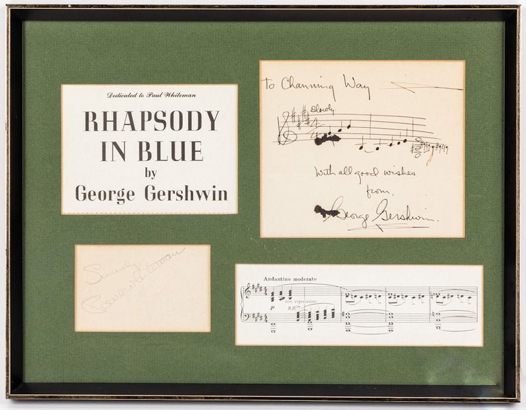 Item #021548 SIGNED QUOTATION FROM RHAPSODY IN BLUE. George GERSHWIN.