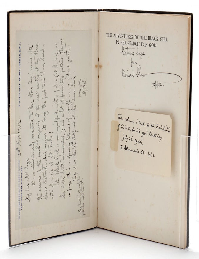 Item #021568 THE ADVENTURES OF THE BLACK GIRL IN HER SEARCH FOR GOD. George Bernard SHAW.