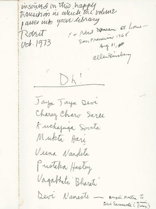 Item #021626 AIRPLANE DREAMS: COMPOSITIONS FROM JOURNALS Inscribed to Poet Robert Duncan. Allen...