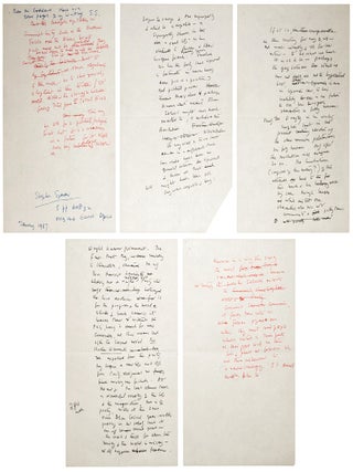 AUTOGRAPH MANUSCRIPT SIGNED (AMS): Essay on Edward Upward. Stephen SPENDER.