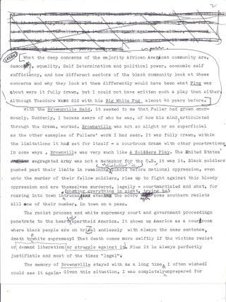 Item #022173 TYPED MANUSCRIPT SIGNED: The Descent of Charlie Fuller into Pulitzer Land. Amiri...