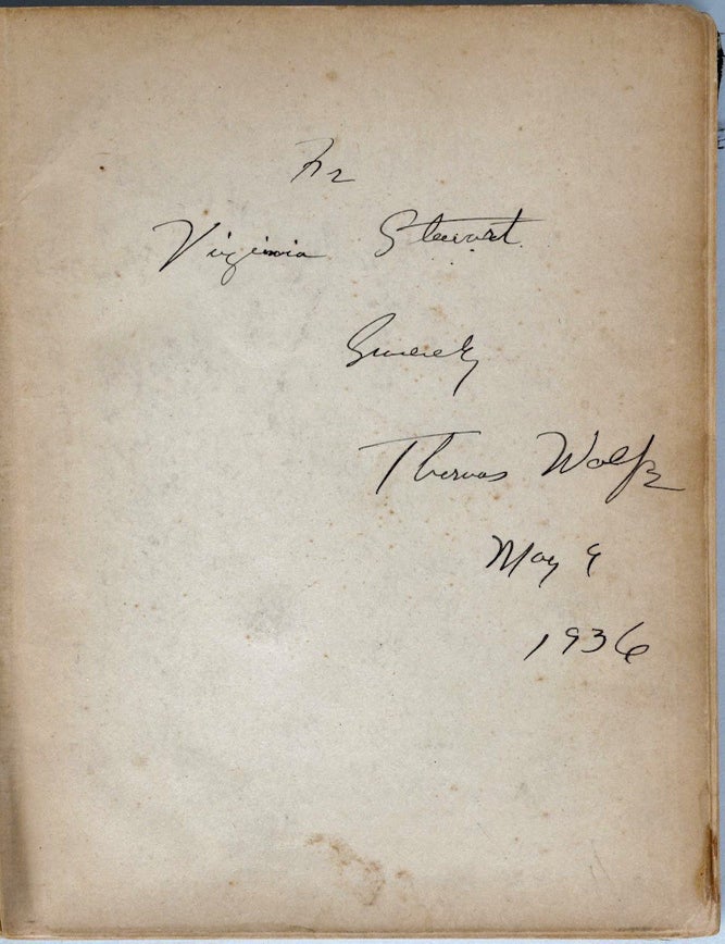 Item #022204 OF TIME AND THE RIVER Inscribed to Jimmy Stewart's Sister. Thomas WOLFE.