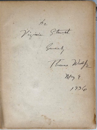 OF TIME AND THE RIVER Inscribed to Jimmy Stewart's Sister. Thomas WOLFE.