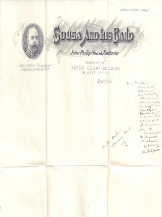 THE FIFTH STRING with an AUTOGRAPH LETTER SIGNED (ALS. John Philip SOUSA.