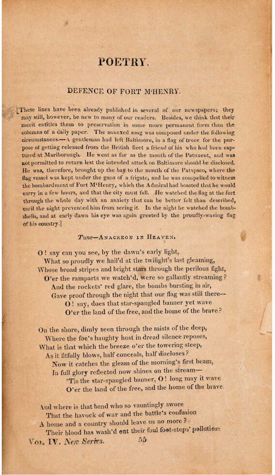 DEFENCE OF FORT M'HENRY The Star-Spangled Banner in THE ANALECTIC ...