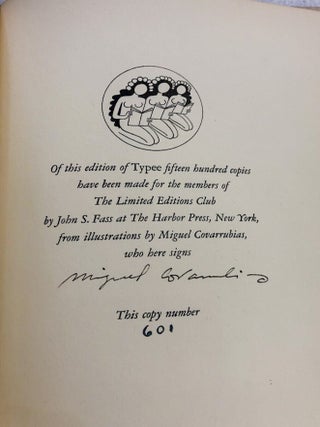 Item #022503 TYPEE. A ROMANCE OF THE SOUTH SEAS. Herman MELVILLE, Miguel COVARRUBIAS