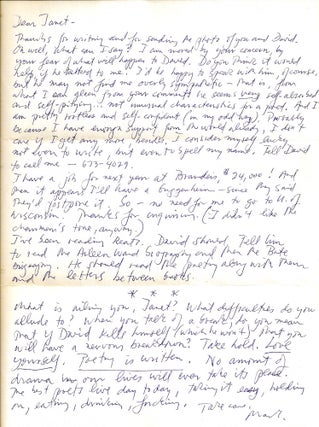 Item #022540 ARCHIVE OF TWO SIGNED LETTERS. Mark STRAND