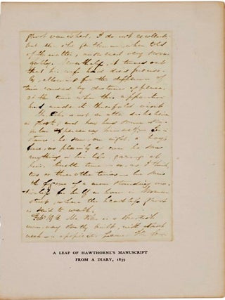 Item #022541 AUTOGRAPH MANUSCRIPT (AM): A Leaf from his 1839 Diary Discussing Ghosts. Nathaniel...