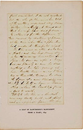 Item #022541 AUTOGRAPH MANUSCRIPT (AM): A Leaf from his 1839 Diary Discussing Ghosts. Nathaniel...