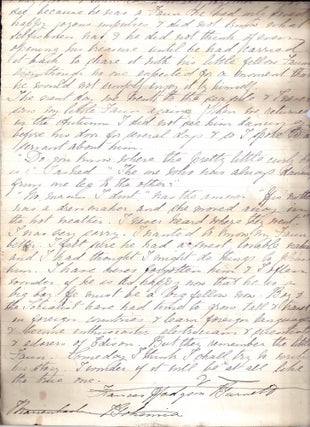 Item #022545 AUTOGRAPH MANUSCRIPT SIGNED (AMS). Frances Hodgson BURNETT