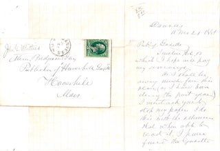Item #022546 AUTOGRAPH LETTER SIGNED (ALS): Whittier Stops his Newspaper Subscription. John...