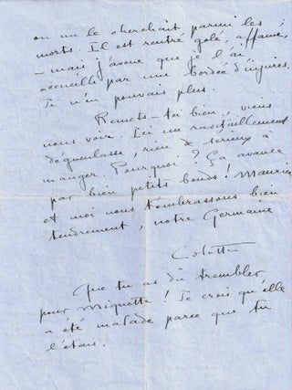Item #022549 AUTOGRAPH LETTER SIGNED (ALS). Sidonie-Gabrielle COLETTE